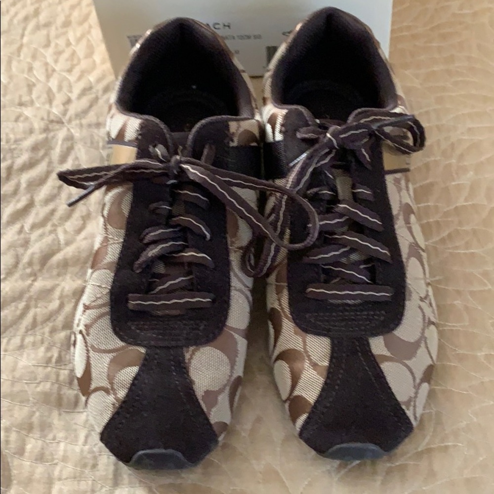 Brown Khaki Coach Sneakers Size 9